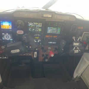 Cessna 150 instrument panel featuring a Trio Certified Autopilot with dual Garmin G5 electronic flight instruments and a GTN650 GPS navigator installed.