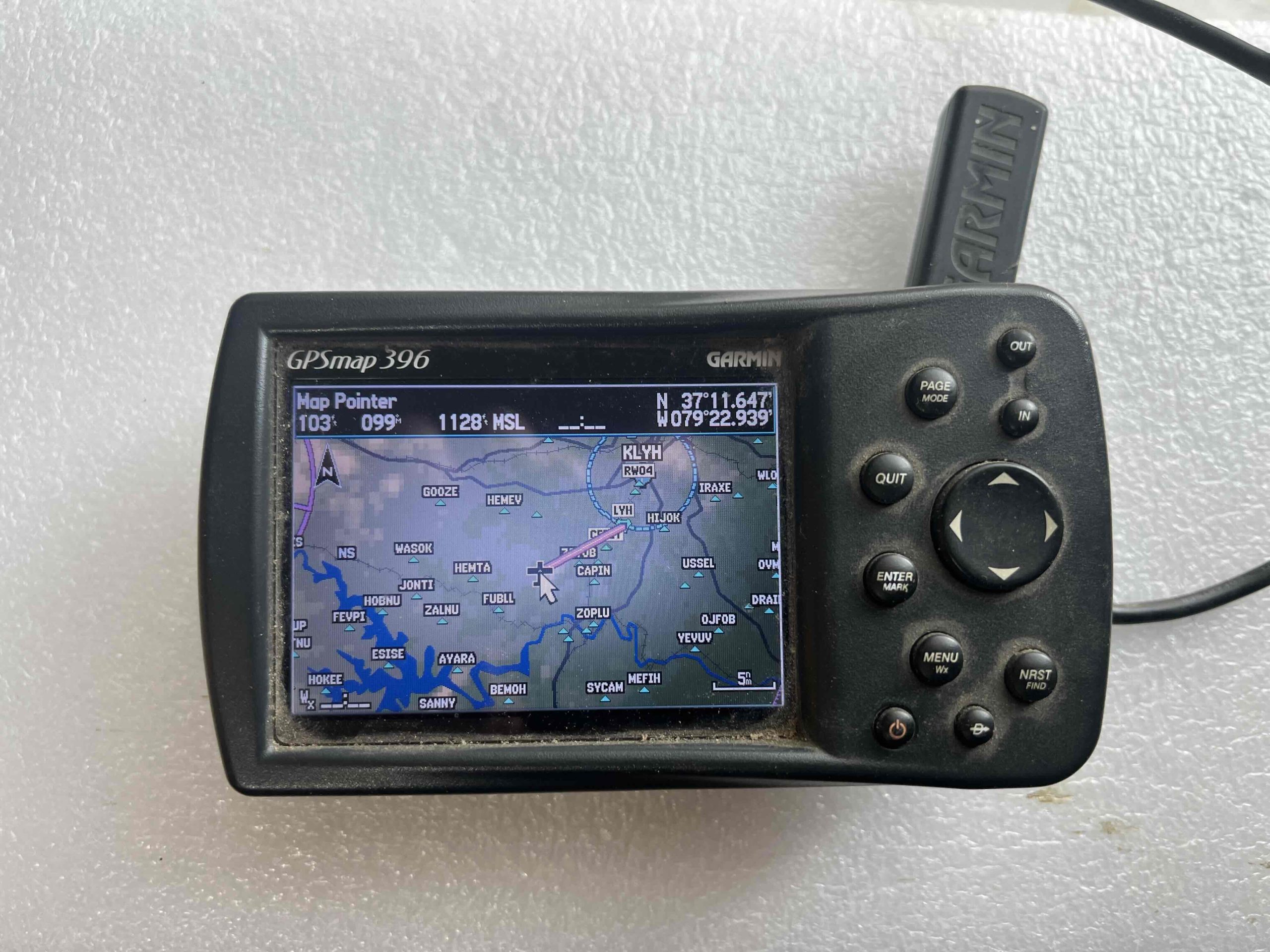 Garmin GPSMAP 396 portable aviation GPS unit capable of driving Trio Pro Pilot horizontal modes for VFR flight
